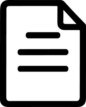 Simple Outline Document Paper File Icon Symbol with Folded Corner vector