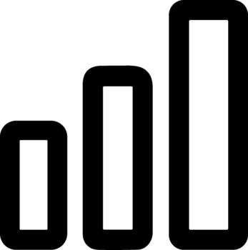 Simple Line Style Bar Chart Graphic Element Isolated Shape Icon vector