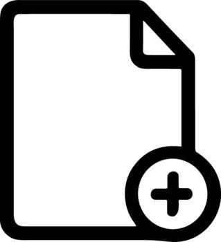 Minimalist Outline Add File Paper Document Icon Shape Illustration vector