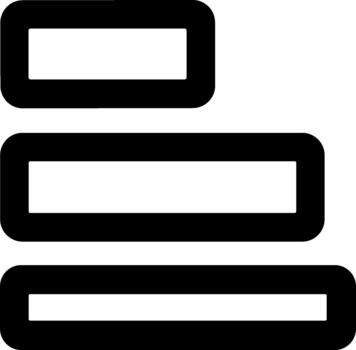 sencillo contorno apilado rectángulos arreglo forma icono diseño elementos vector