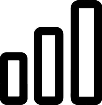 Simple Outline Upward Bar Graph Indicator Symbol Minimalist Icon vector