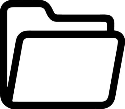 Minimalist Outline Open Folder Document Data Icon Symbol Illustration vector