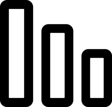 Simple Line Art Decrease Bar Chart Icon for Presentation and Report vector