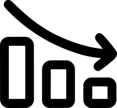 Line Simple Downward Graph Declining Sales Business Finance Data Icon vector