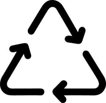 Simple Handdrawn Arrow Triangle Recycle Environmental Shape Symbol Icon vector