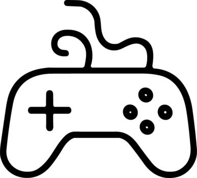 contorno dibujado a mano sencillo palanca de mando consola controlador dispositivo icono vector