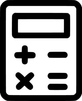 Simple Outline Calculator Icon for Financial Calculation and Accounting System Design vector