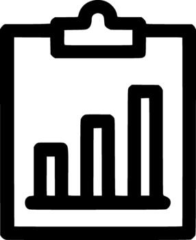 Outline Simple Clipboard Graph Report Icon for Business and Data Analysis vector