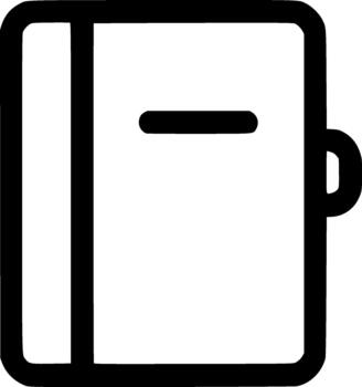 contorno sencillo negro cuaderno diario con anillo minimalista papelería articulo vector