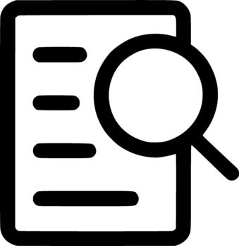 Simple Line Style Document Search Icon for Data Research Concept vector