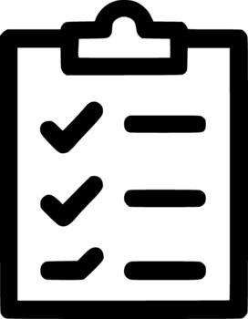 Simple Line Clipboard Checklist Task Management and To Do List Icon vector