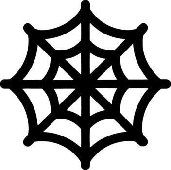 Simple Line Spiderweb Icon Creepy Element Halloween Web Outline Design vector