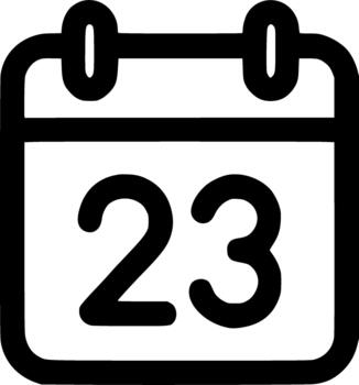 Simple Outline Calendar Date Icon Symbol Appointment Schedule Reminder Design vector