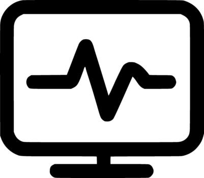 Simple Line Monitor Display Pulse Wave Signal Icon Element vector