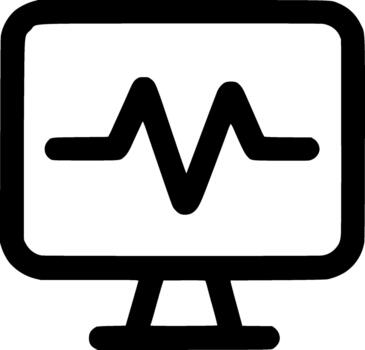 sencillo contorno corazón Velocidad monitor línea icono en pantalla monitor vector