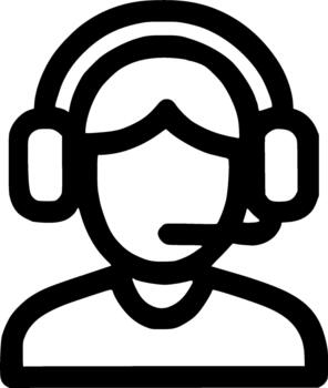 Outline Simple Headset Call Center Agent Support Service Icon vector