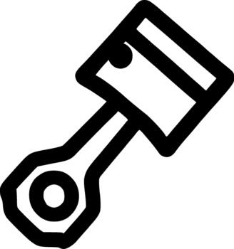 Outline Handdrawn Piston Engine Part Automotive Machine Icon vector