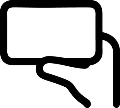 Simple Outline Hand Holding Rectangular Device Icon Minimalist Symbol vector