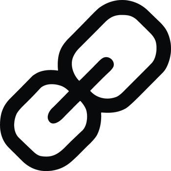 Simple Outline Single Chain Link Connection Sign Icon Element vector