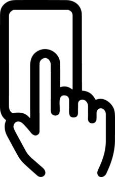 Simple Outline Finger Pressing Button Interface Action Gesture Icon vector