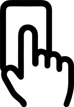 sencillo línea Arte dedo emprendedor cuadrado botón prensado interfaz icono vector