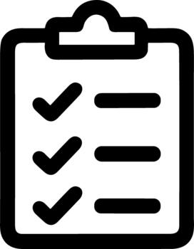 contorno sencillo portapapeles Lista de Verificación tarea documento negocio administración icono vector