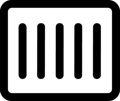 Simple Line Style Square Container with Vertical Bars Storage Icon vector