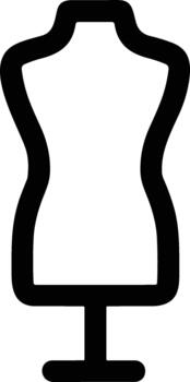 Simple Outline Mannequin Display Silhouette Isolated Icon Shape vector