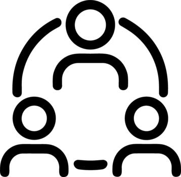 Simple Outline Teamwork People Connection Minimalist Symbol Icon vector