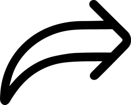 Simple Outline Curved Share Arrow Symbol Icon Minimalist Design vector