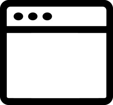 Line Art Simple Browser Window Interface Template Frame Icon Symbol vector