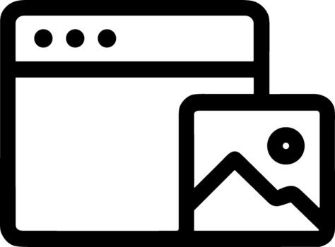 Simple Outline Browser Window with Image Icon Design Element Illustration vector