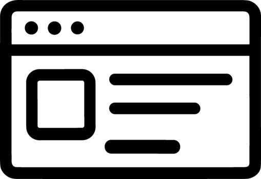 Simple Line Style Browser Window Interface Design Layout Icon Element vector