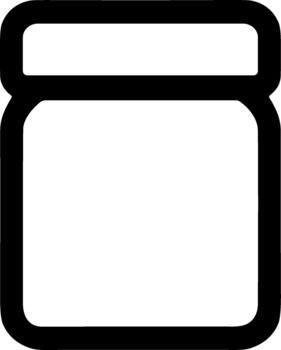 Minimalist Outline Rectangular Storage Box Container Shape Icon Illustration vector