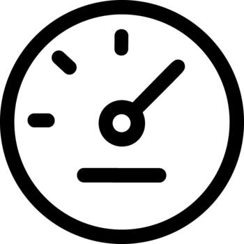 Simple Outline Minimalist Speedometer Automobile Dashboard Element Instrument Icon vector