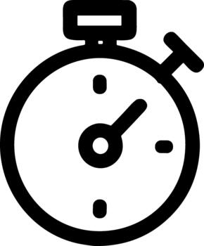 Simple Outline Stopwatch Time Clock Countdown Timer Measurement Icon vector