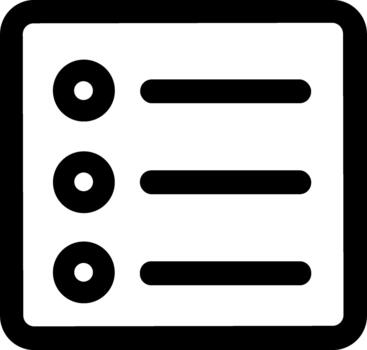 Simple Outline Rounded List Menu Option Interface Icon Element vector