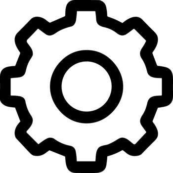sencillo línea estilo rueda de engranaje forma configuración ajuste símbolo icono vector
