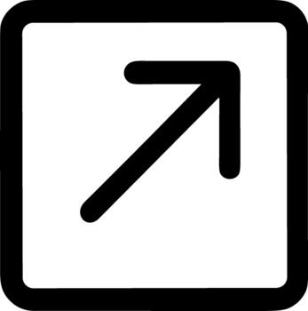 contorno Delgado línea cuadrado flecha dirección señalando icono para web diseño vector