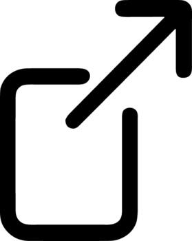 sencillo línea flecha señalando fuera de cuadrado firmar icono elemento vector