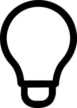 sencillo línea estilo ligero bulbo idea icono símbolo representación vector