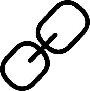 Minimalist Line Drawing Chain Link Connection Symbol Graphic Element vector