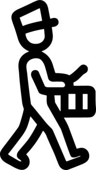 Outline Simple Drummer Marching Band Player Performance Instrument Icon Symbol vector