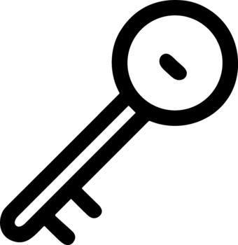 Simple Outline Safe Key Minimalist Security Lock Access Icon vector