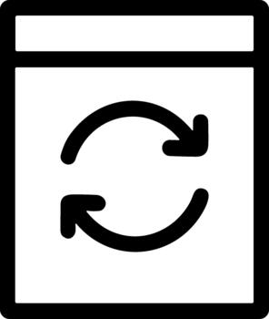 Outline Simple Document Refresh Arrow Symbol Shape Icon Element vector