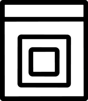 línea Arte sencillo contenido caja con cuadrado forma icono elemento vector