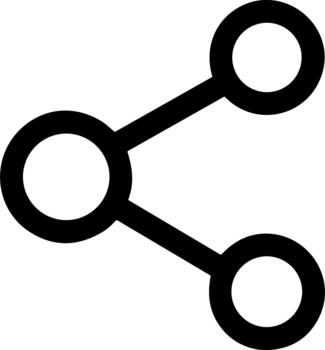 Simple Outline Connection Share Symbol Sign Icon with Three Circle vector