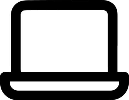 Simple Outline Laptop Computer Device Electronic Gadget Line Icon vector