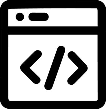 negrita contorno programa código firmar para web desarrollo icono diseño vector