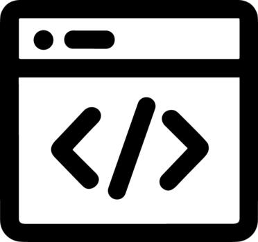 contorno sencillo código ventana desarrollo interfaz elemento icono símbolo vector